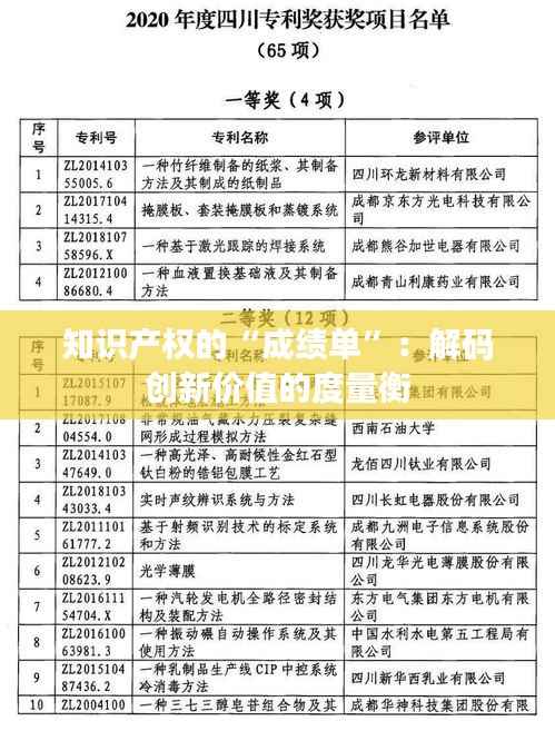 知识产权的“成绩单”:解码创新价值的度量衡