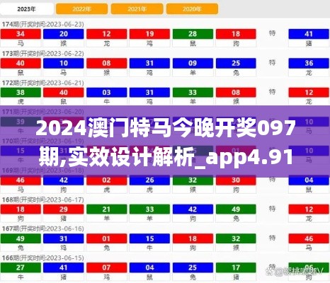 2024澳门特马今晚开奖097期,实效设计解析_app4.911
