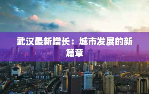 武汉最新增长：城市发展的新篇章