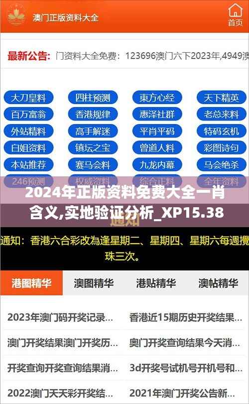 2024年正版资料免费大全一肖 含义,实地验证分析_XP15.388