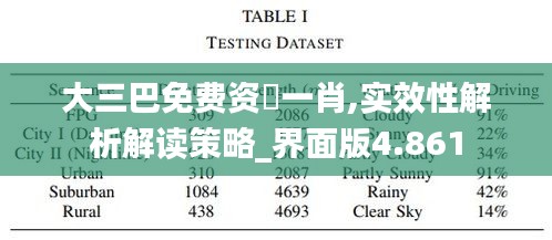 大三巴免费资枓一肖,实效性解析解读策略_界面版4.861