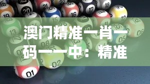 澳门精准一肖一码一一中：精准预测的哲学