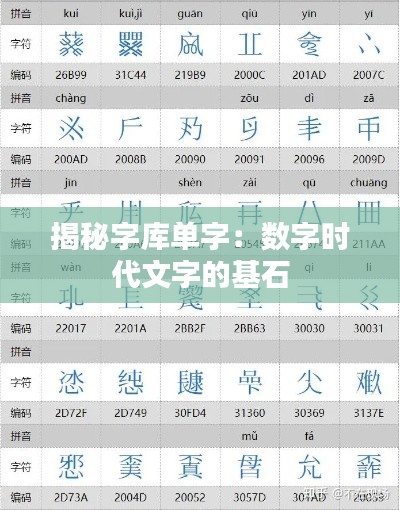 揭秘字库单字:数字时代文字的基石