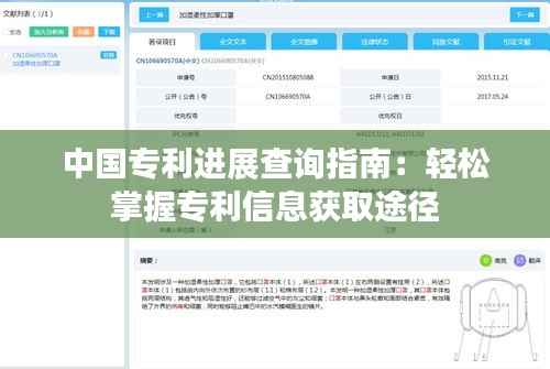 中国专利进展查询指南:轻松掌握专利信息获取途径