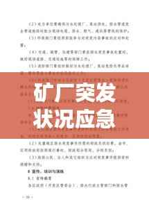 矿厂突发状况应急预案,全面应对,保障安全稳定!