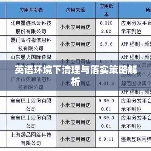 英语环境下清理与落实策略解析