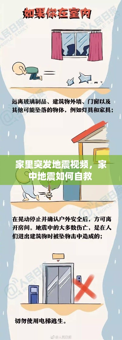 家里突发地震视频，家中地震如何自救 