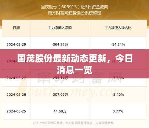 国茂股份最新动态更新,今日消息一览