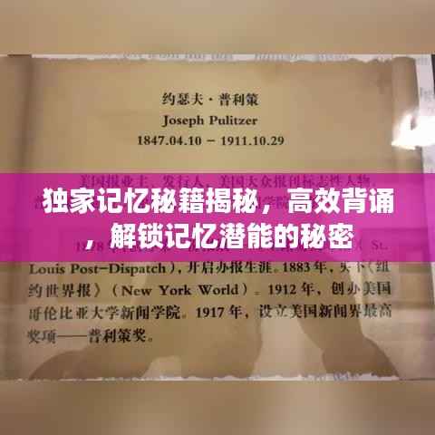 独家记忆秘籍揭秘,高效背诵,解锁记忆潜能的秘密