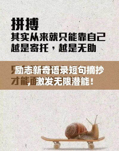 励志新奇语录短句摘抄,激发无限潜能!