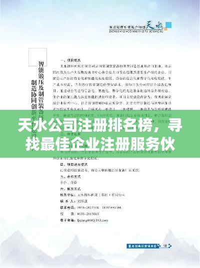 天水公司注册排名榜，寻找最佳企业注册服务伙伴