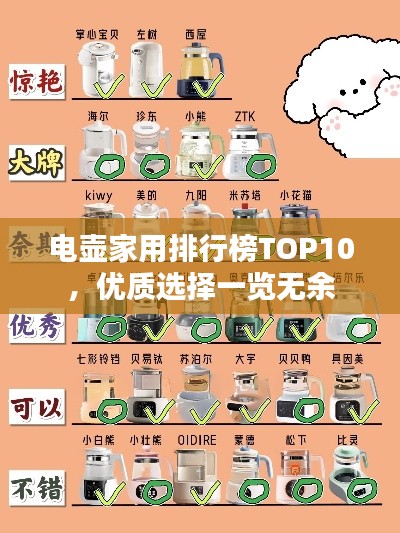电壶家用排行榜TOP10，优质选择一览无余